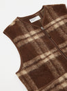 【Universal Works】Zip Gilet In Brown Soft Wool Fleece