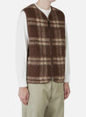 【Universal Works】Zip Gilet In Brown Soft Wool Fleece
