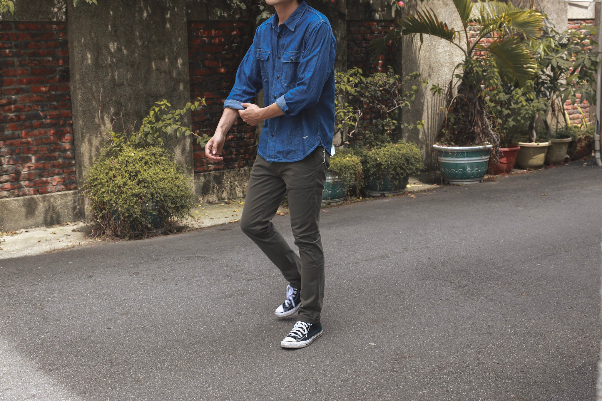 BDD【Benzak Denim Developers】brushed blue velvet work shirt