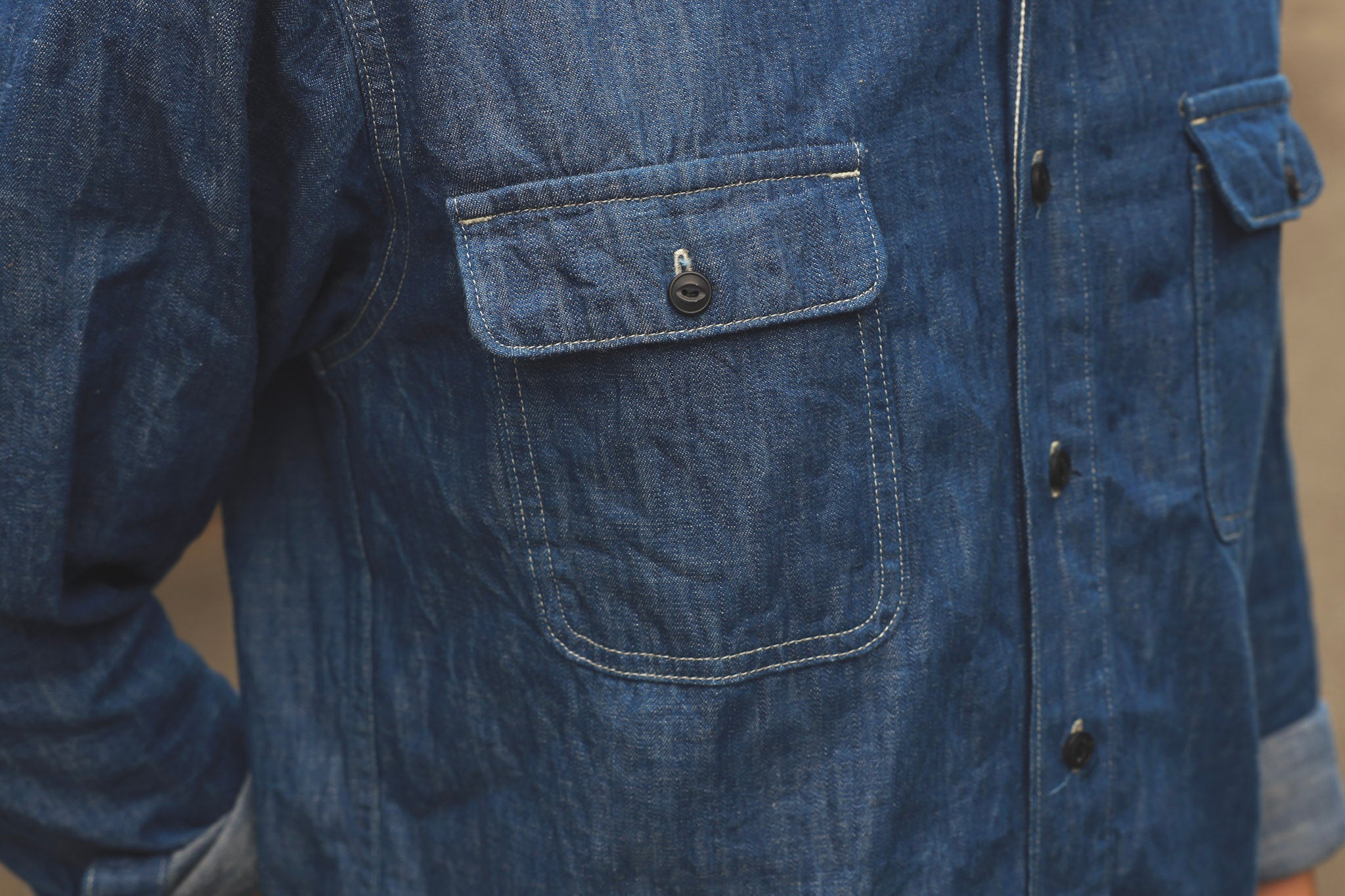 BDD【Benzak Denim Developers】brushed blue velvet work shirt