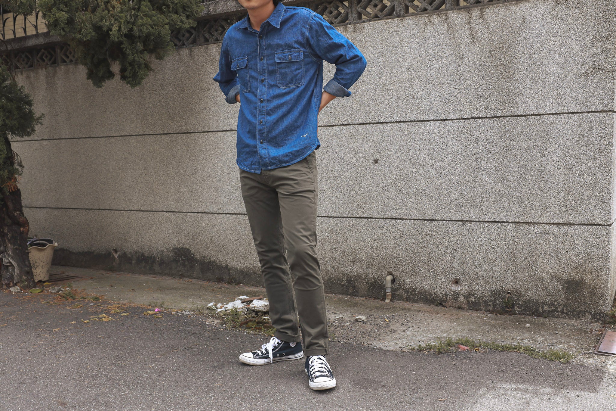 BDD【Benzak Denim Developers】brushed blue velvet work shirt