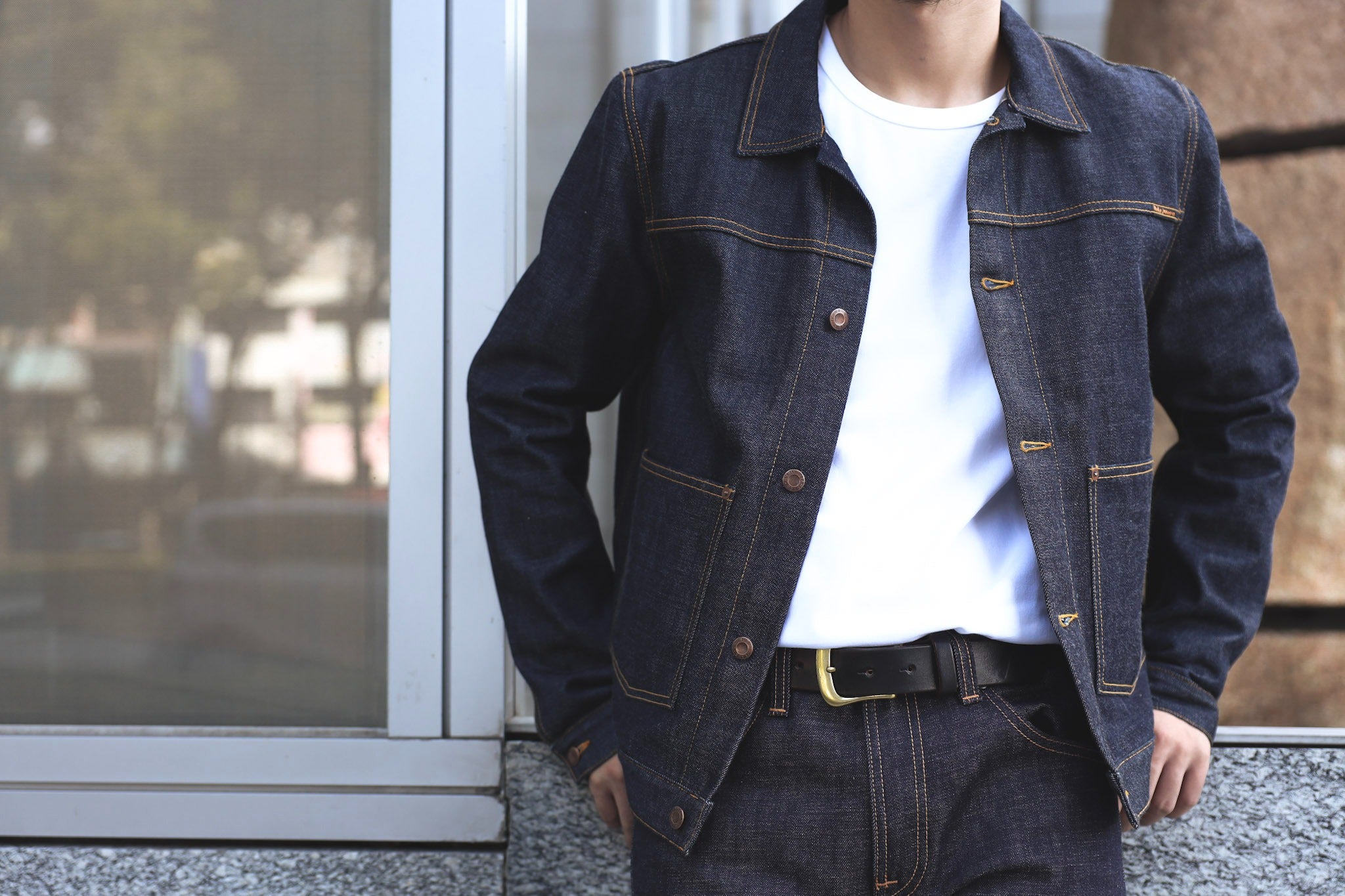 Nudie Jeans Dante Blue Rainbow Denim Jacket Blue Beach Denim