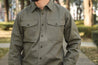 【Benzak Denim Developers】BWS-04 SCOUT OVERSHIRT 9.5 oz. Olive Green Military Sateen