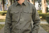 【Benzak Denim Developers】BWS-04 SCOUT OVERSHIRT 9.5 oz. olive green military sateen