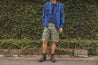 【Universal Works】Treck Shirt In Washed Indigo Herringbone Denim