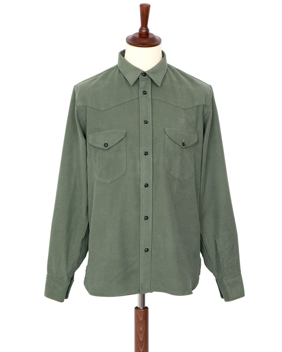 【Indigofera】Manolito Moleskin Shirt ／ 鼴鼠皮 西部口袋襯衫