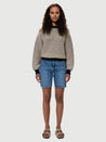 【Nudie Jeans】Maud Shorts Nostalgic Blue / 女版 懷舊石洗 有機棉 高腰長版短褲
