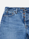 【Nudie Jeans】Maud Shorts Nostalgic Blue / 女版 懷舊石洗 有機棉 高腰長版短褲