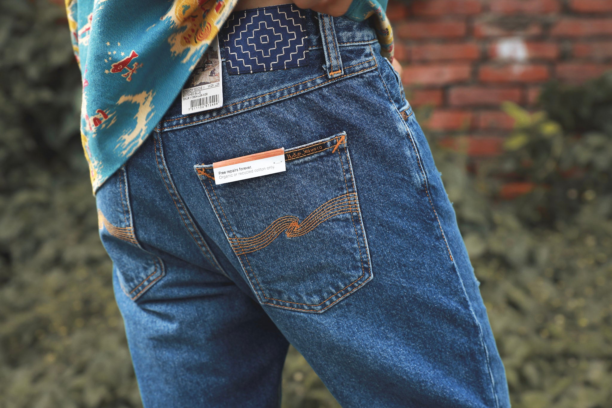 Nudie Jeans】Steady Eddie II Stitched Blue – Blue Beach Denim