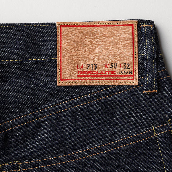 RESOLUTE Model 711 One Washed Low Straight Jeans Blue Beach Denim