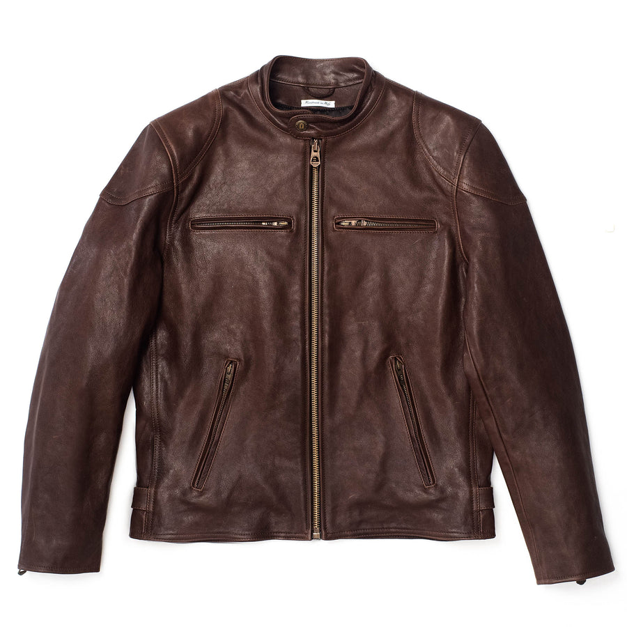 【Shangri-La Heritage】Café Racer Brown Leather Jacket 