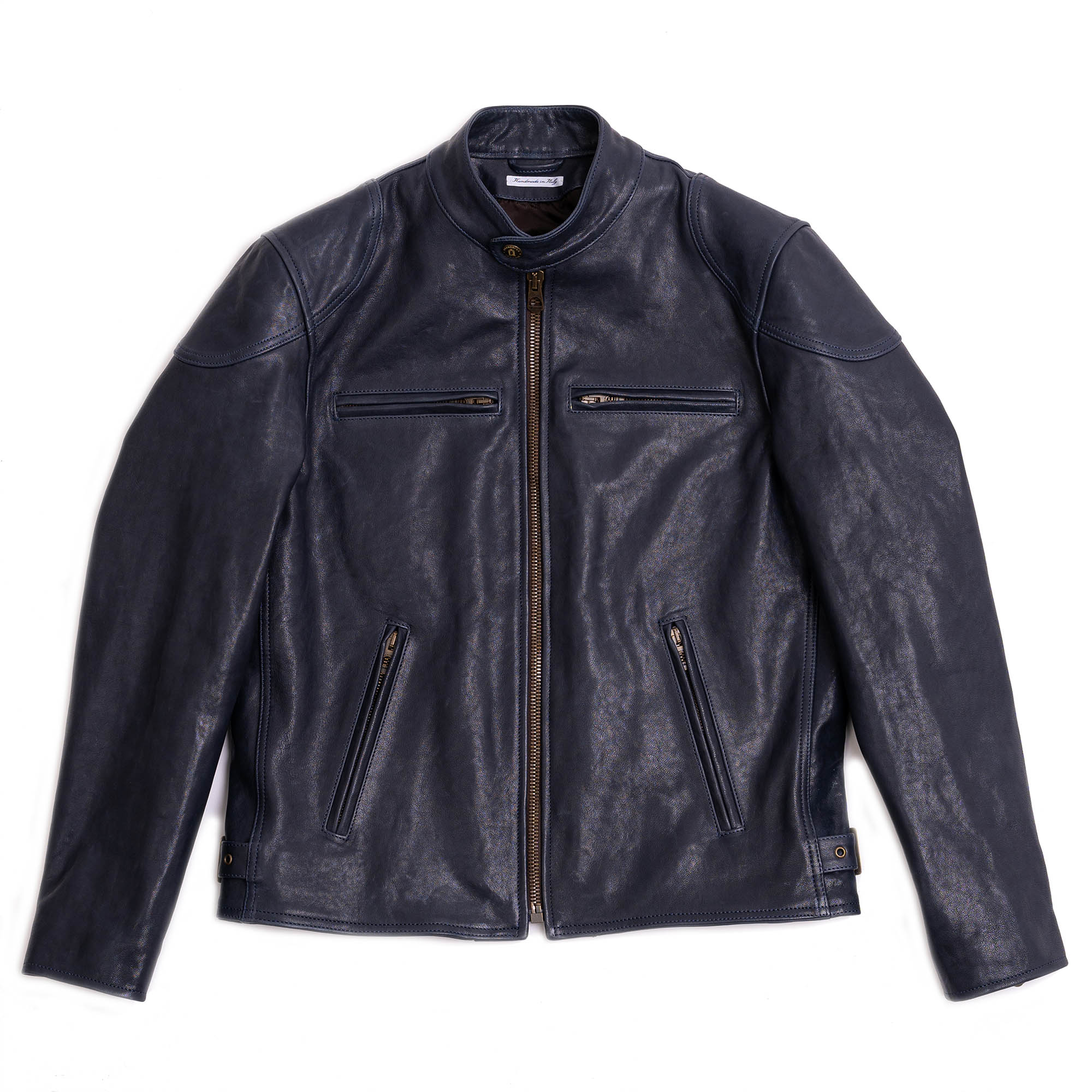 Denim cafe racer jacket top