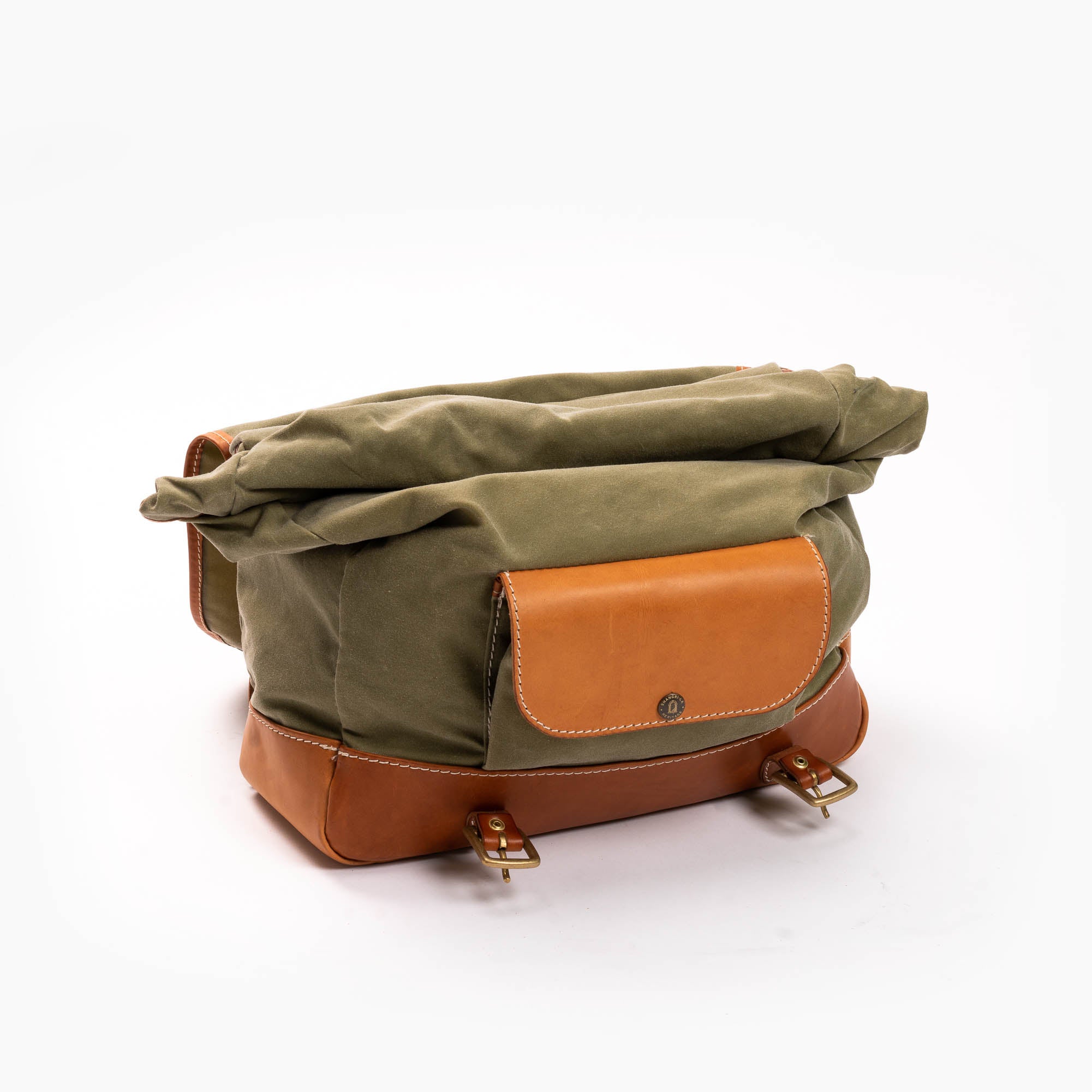 Shangri La Heritage Explorator Army Waxed Canvas Messenger Bag 24 Blue Beach Denim