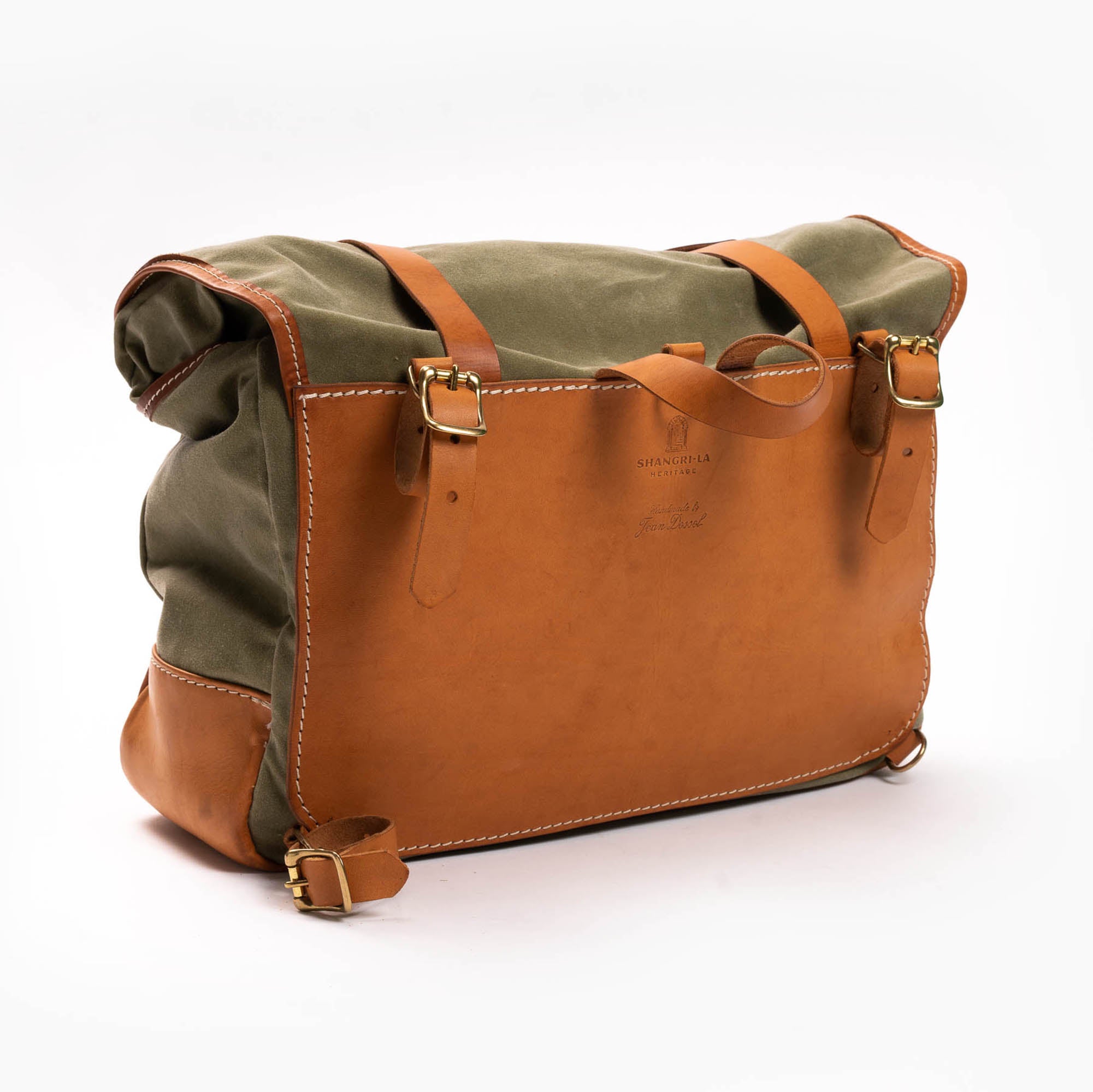 Shangri La Heritage Explorator Army Waxed Canvas Messenger Bag 24 Blue Beach Denim