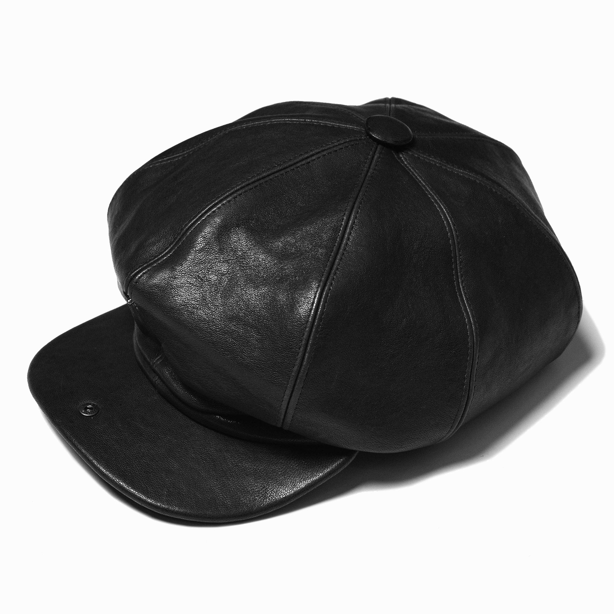 Shangri-La Heritage】“Outlaw” Leather 8 Panel Riders Cap – Blue