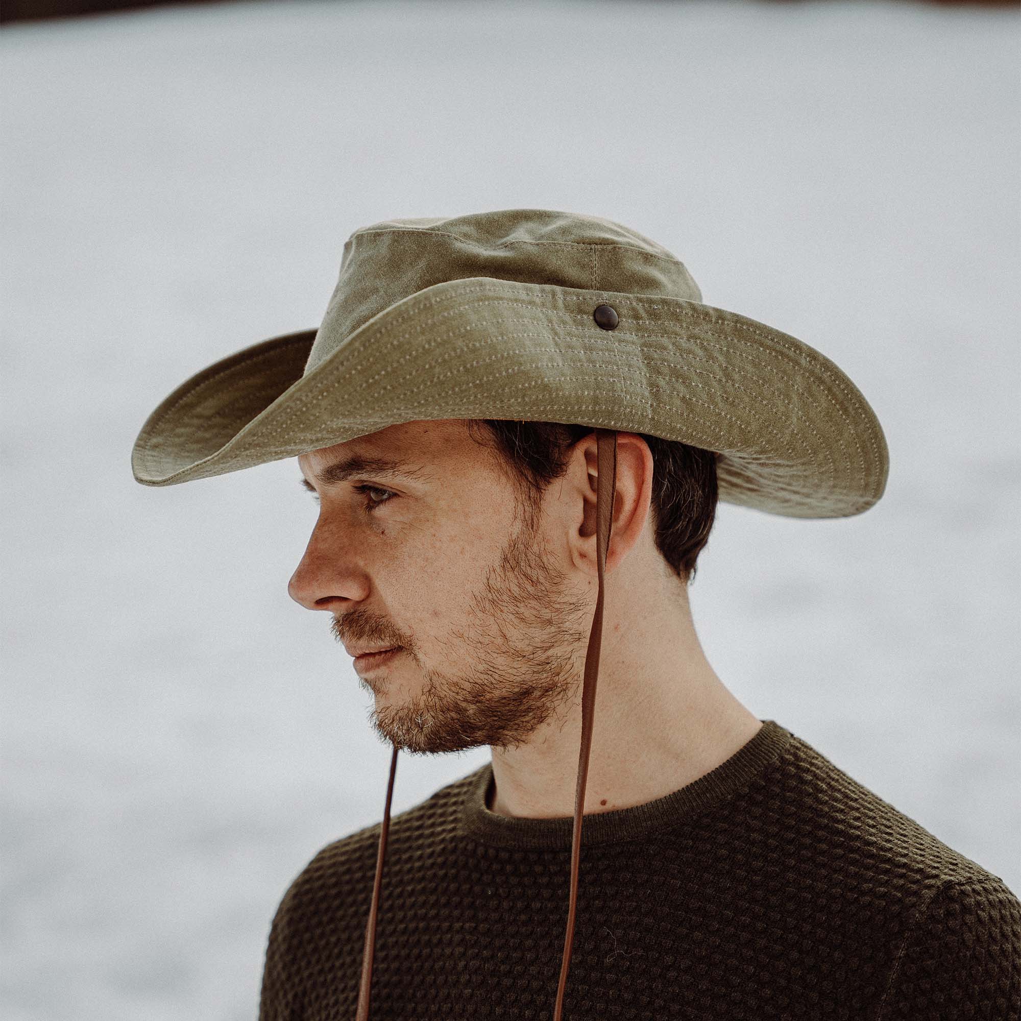 WIND AND SEA PIGMENT SAFARI HAT カーキ Weathered Cotton Safari Hat with Chin Cord - Explorer Hats