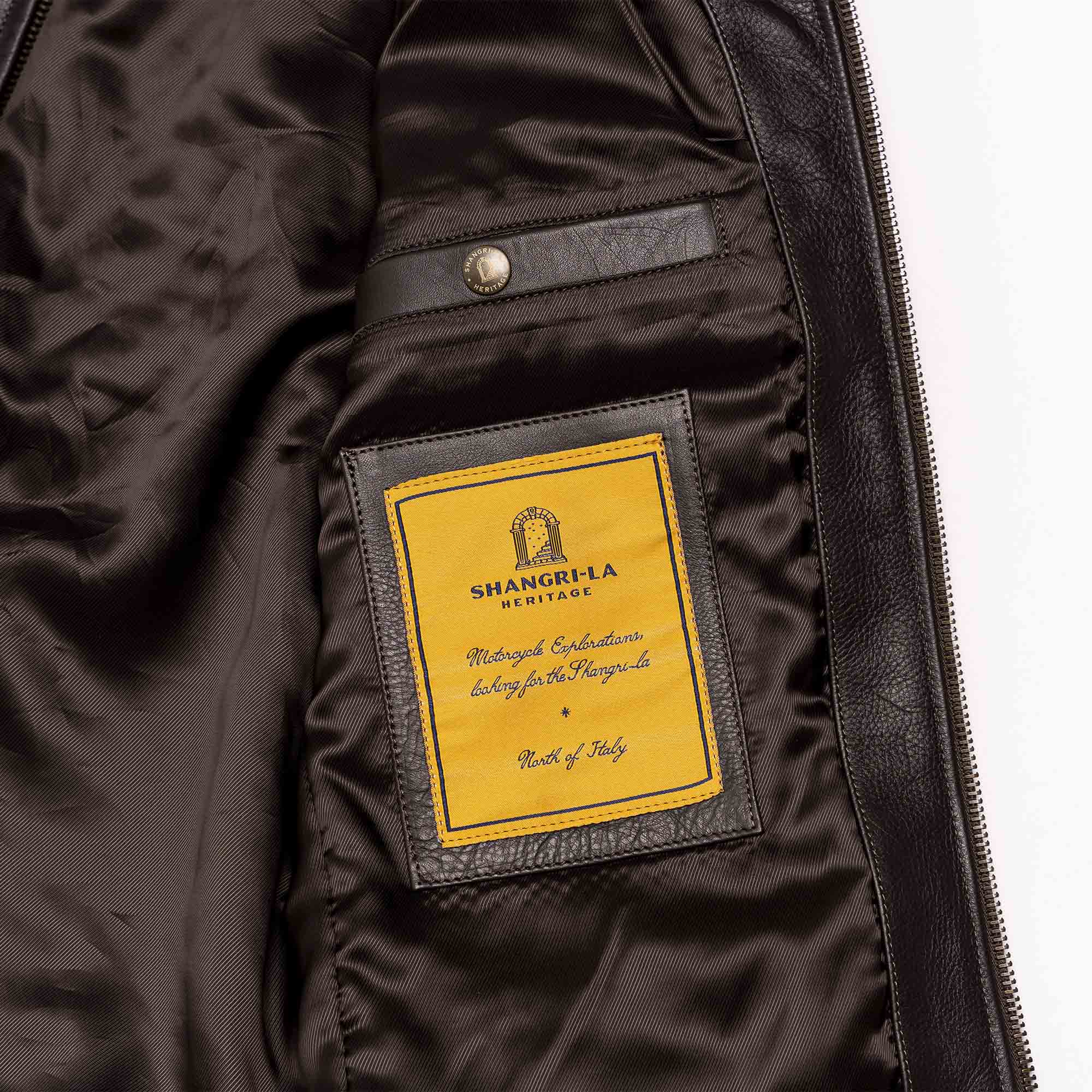 Shangri-La Heritage】Varenne Brown Leather Jacket – Blue Beach Denim