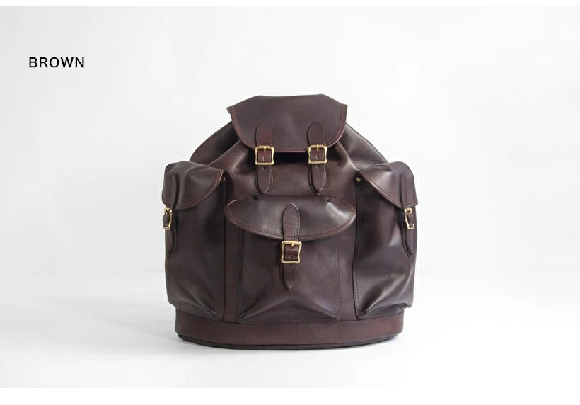 【VASCO】LEATHER TRAVEL RUCKSACK BAG - BROWN